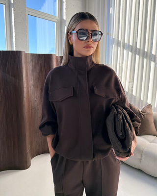 The Signature Tracksuit Jacket - Chocolate Brown