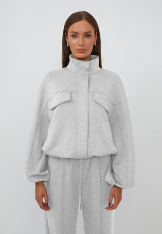 The Signature Tracksuit Jacket - Grey Marl