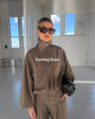 Utility Funnel Neck Jacket - Taupe